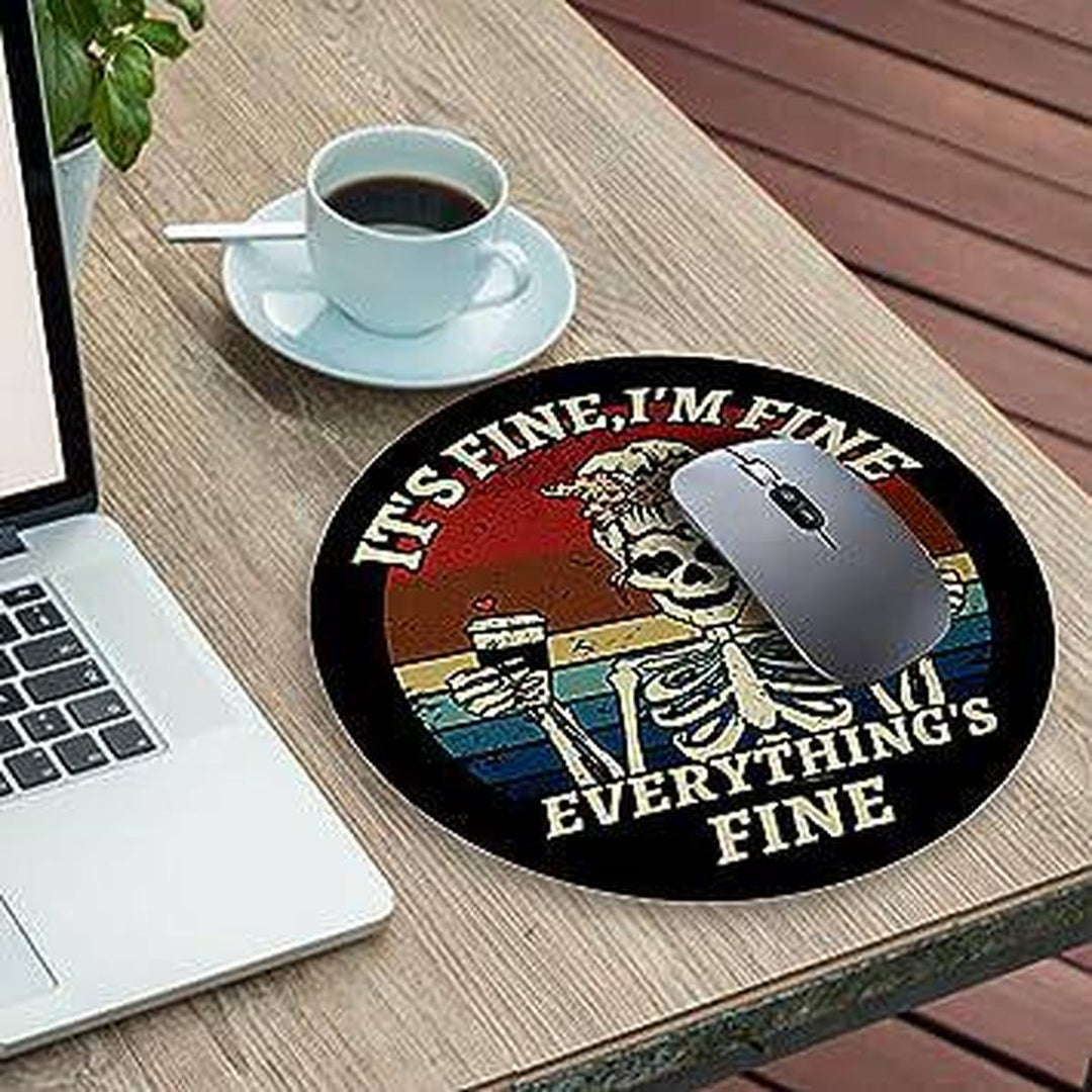Skull Pad Round Mouse Mat - DOKUTRONIX