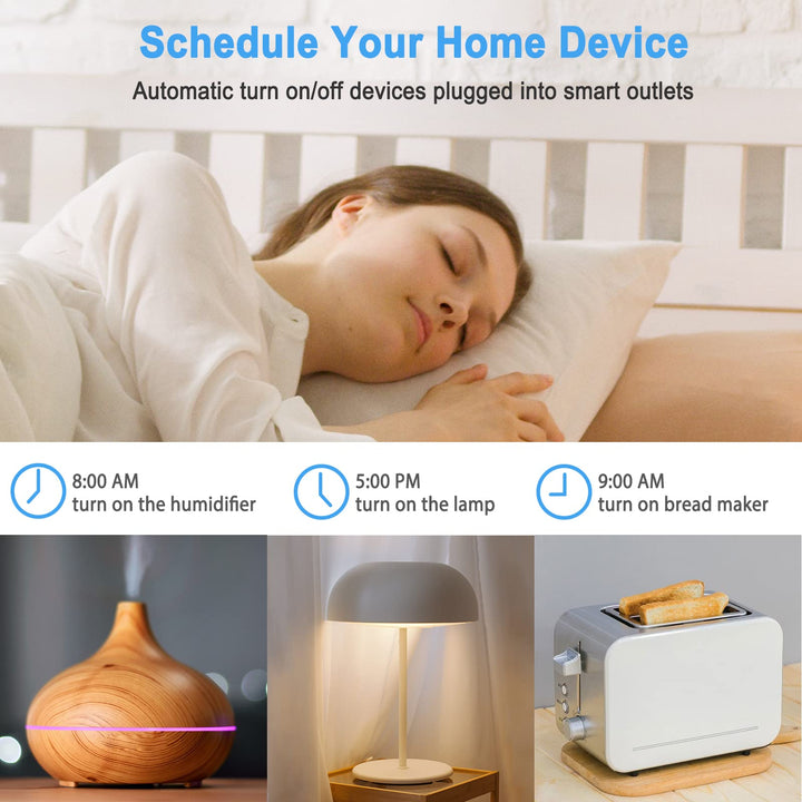 Smart Power Strip, TESSAN WiFi Flat Plug Strip with 3 Smart Outlets and 3 USB Ports, 6 Feet Extension Cord Surge Protector, Only 2.4 GHz Wi-Fi, Compatible with Alexa and Google Home, White - DOKUTRONIX