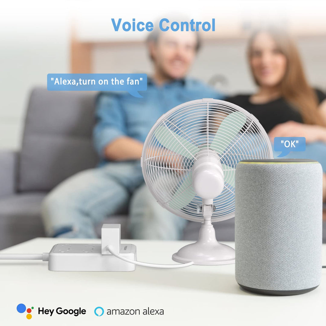 Smart Power Strip, TESSAN WiFi Flat Plug Strip with 3 Smart Outlets and 3 USB Ports, 6 Feet Extension Cord Surge Protector, Only 2.4 GHz Wi-Fi, Compatible with Alexa and Google Home, White - DOKUTRONIX