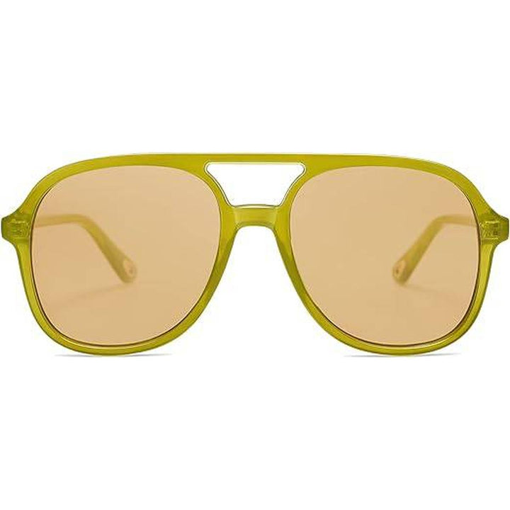 SOJOS Olive Brown Retro Aviators - DOKUTRONIX