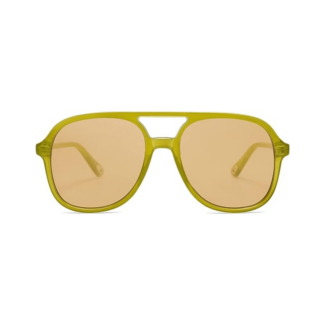 SOJOS Olive Brown Retro Aviators - DOKUTRONIX