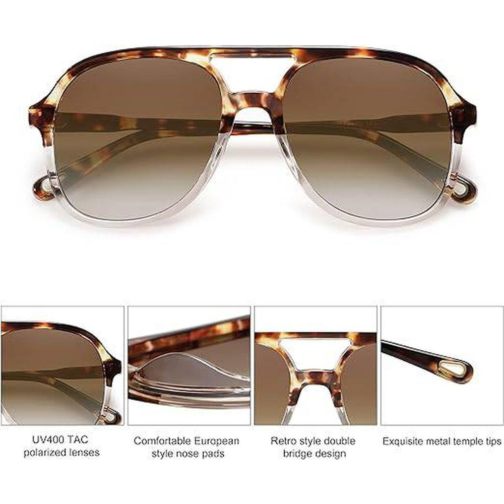 Sojos Tortoise Retro Aviators - Gradient Chic - DOKUTRONIX