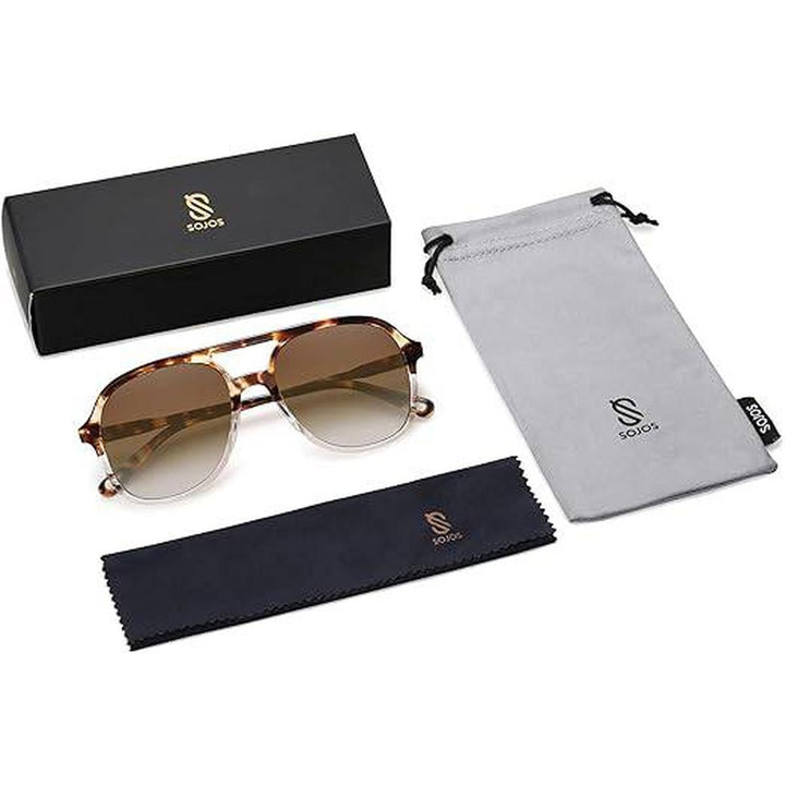 Sojos Tortoise Retro Aviators - Gradient Chic - DOKUTRONIX