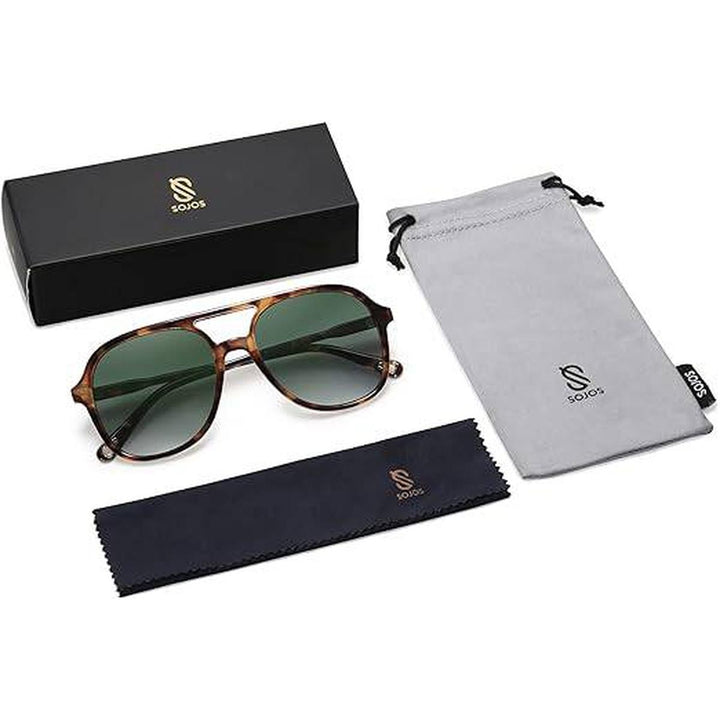 Tortoise Green Retro Aviators - DOKUTRONIX