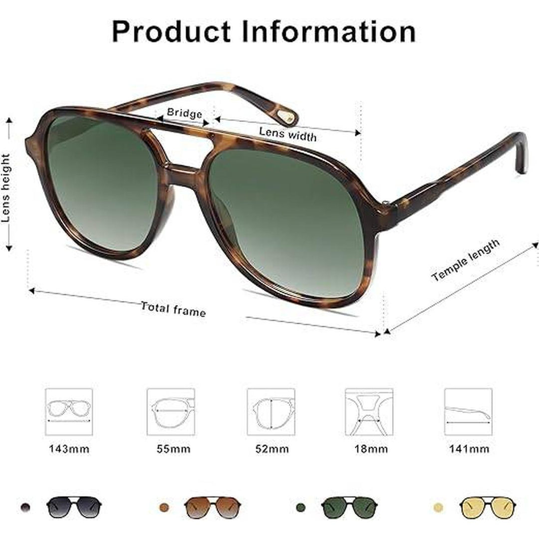 Tortoise Green Retro Aviators - DOKUTRONIX