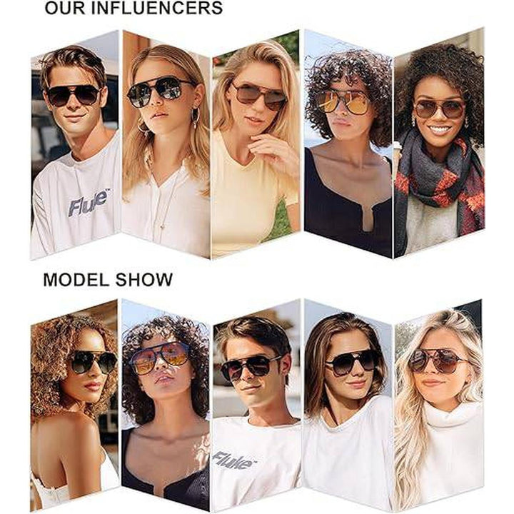 Sojos 70s Retro Polarized Aviators - Black/Yellow - DOKUTRONIX