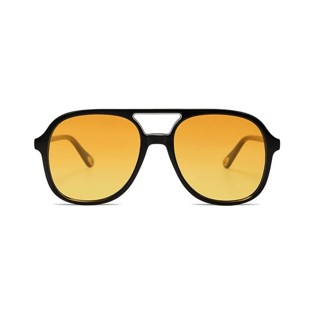 Sojos 70s Retro Polarized Aviators - Black/Yellow - DOKUTRONIX