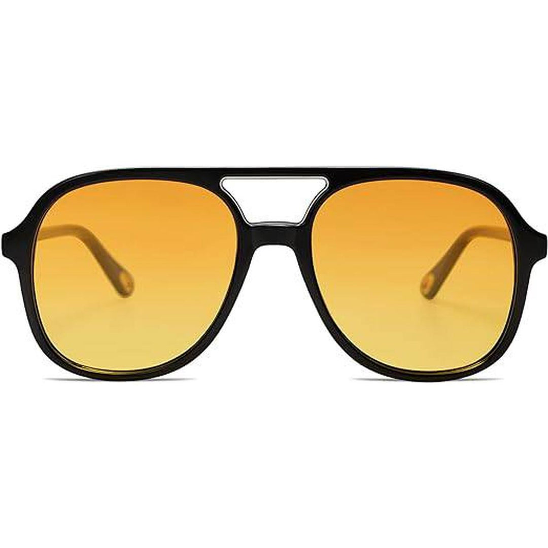 Sojos 70s Retro Polarized Aviators - Black/Yellow - DOKUTRONIX