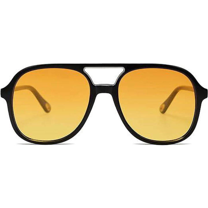 Sojos 70s Retro Polarized Aviators - Black/Yellow - DOKUTRONIX