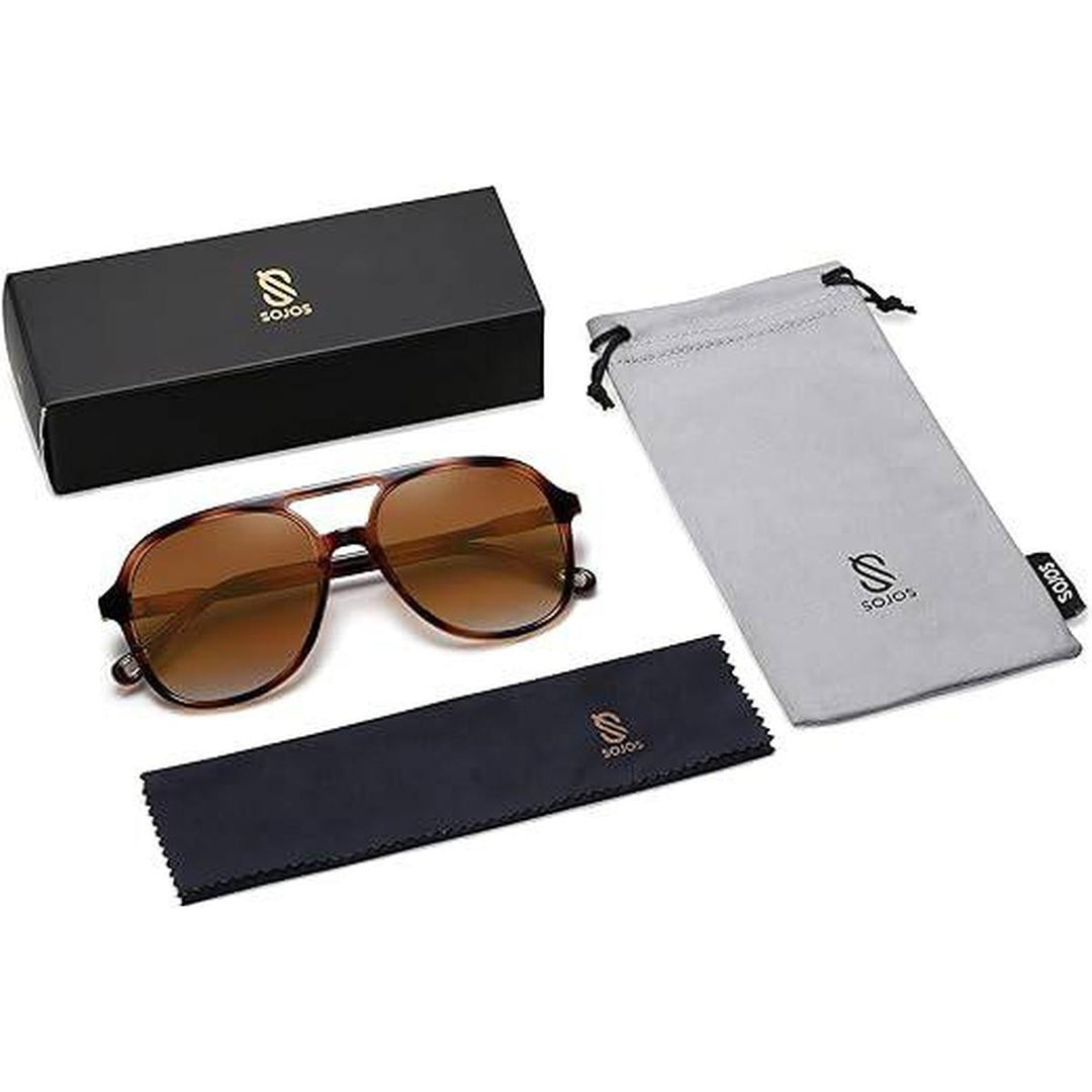 Retro 70s Aviators - Brown Tortoise - DOKUTRONIX