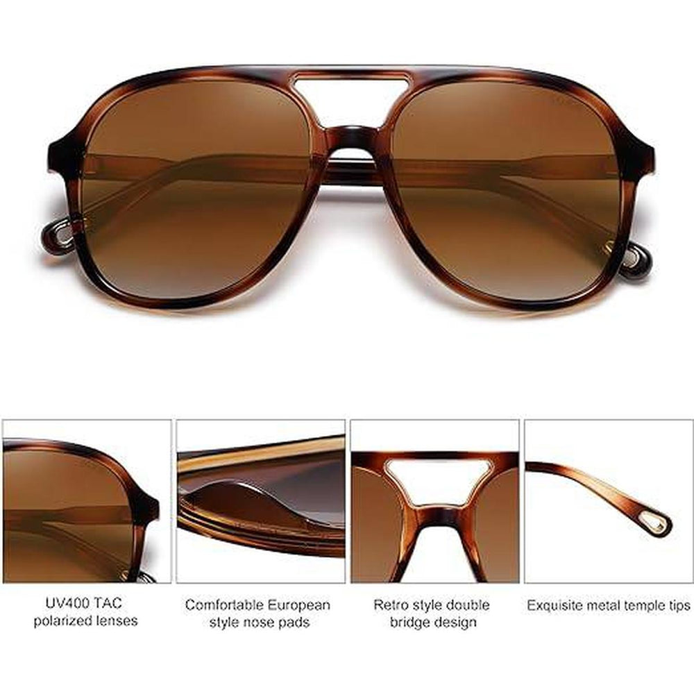 Retro 70s Aviators - Brown Tortoise - DOKUTRONIX