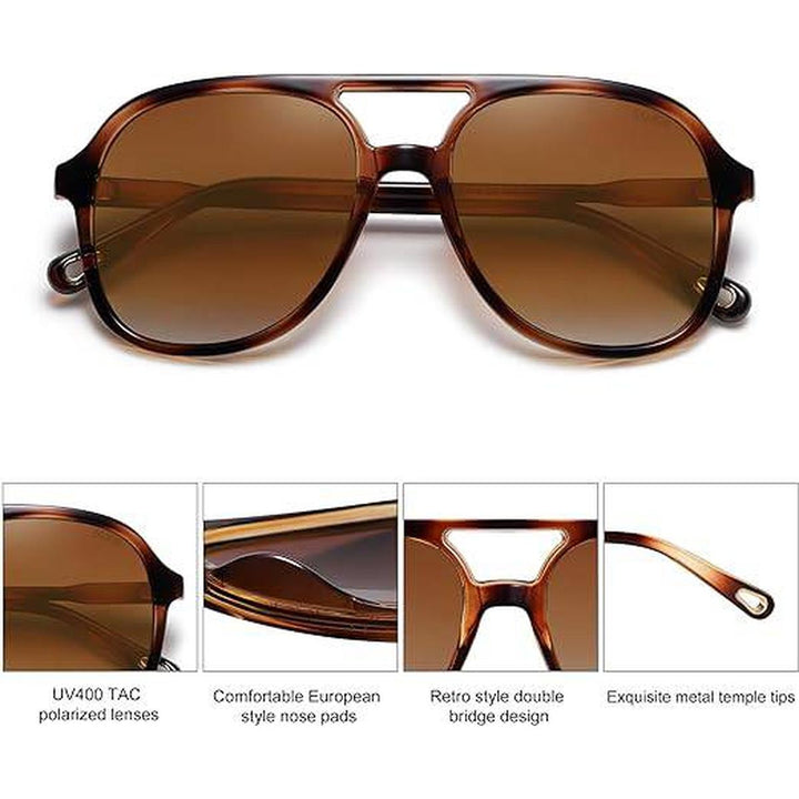 Retro 70s Aviators - Brown Tortoise - DOKUTRONIX
