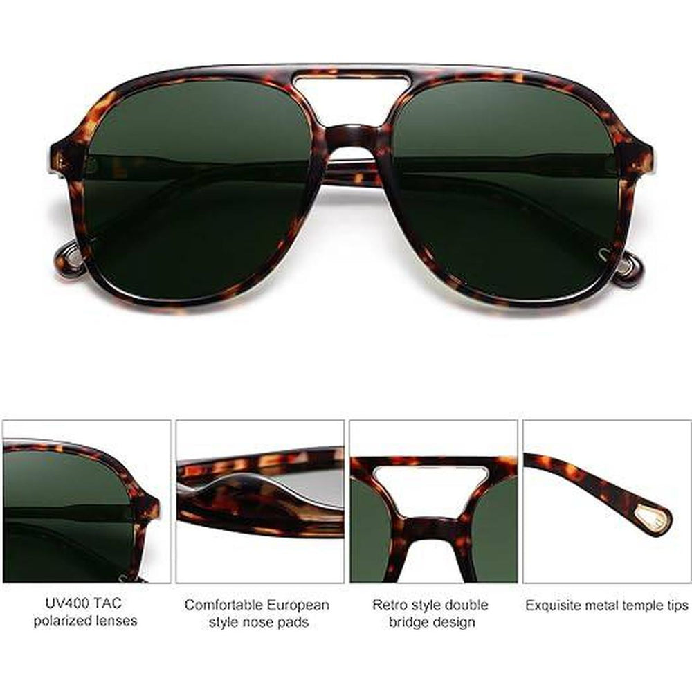 Sojos Vintage Tortoise Aviators - Timeless Style - DOKUTRONIX