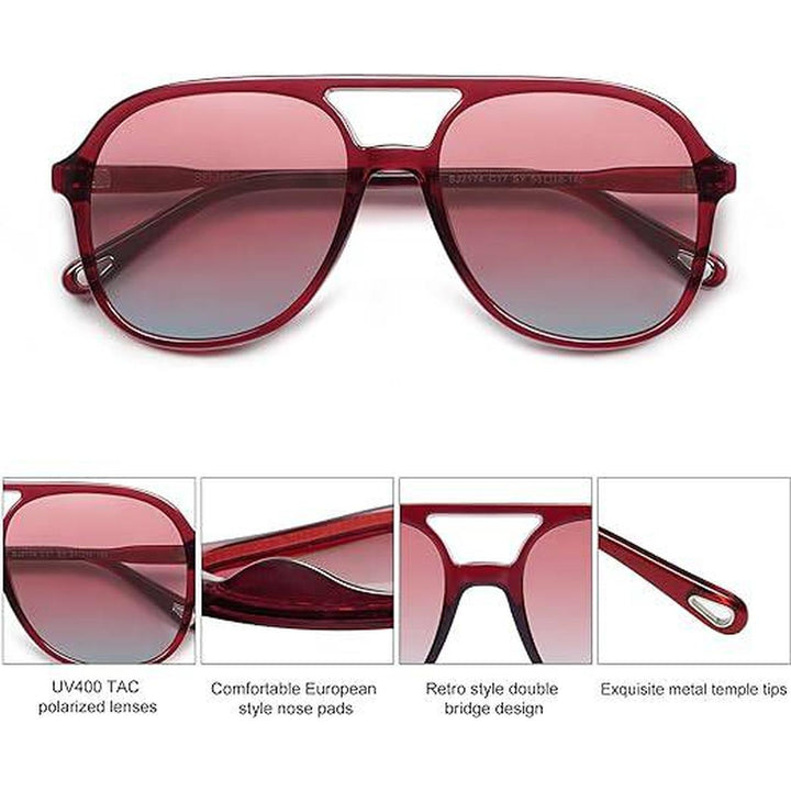 Retro Burgundy Aviators - DOKUTRONIX