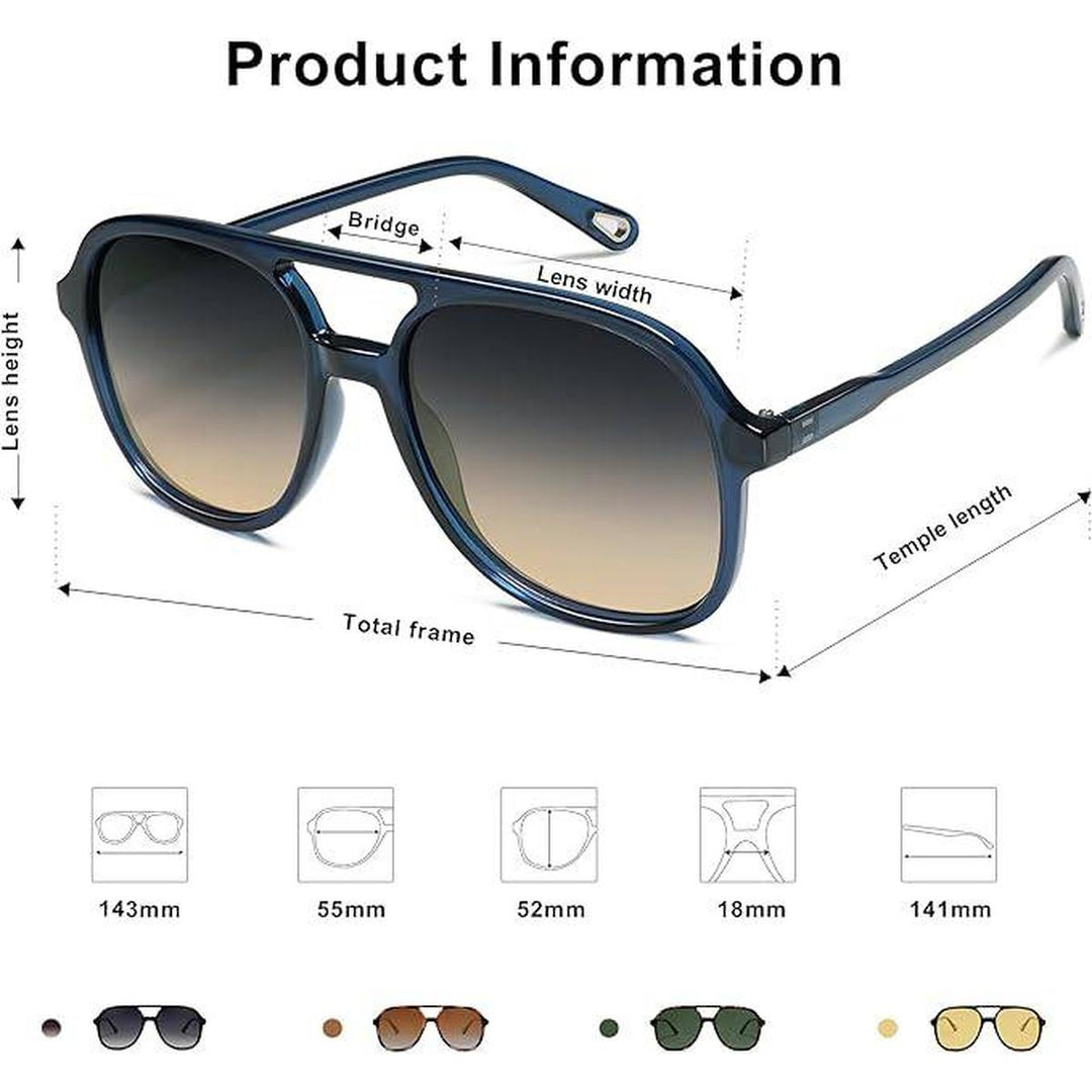 Retro Aviators - Dark Blue/Grey Brown - DOKUTRONIX