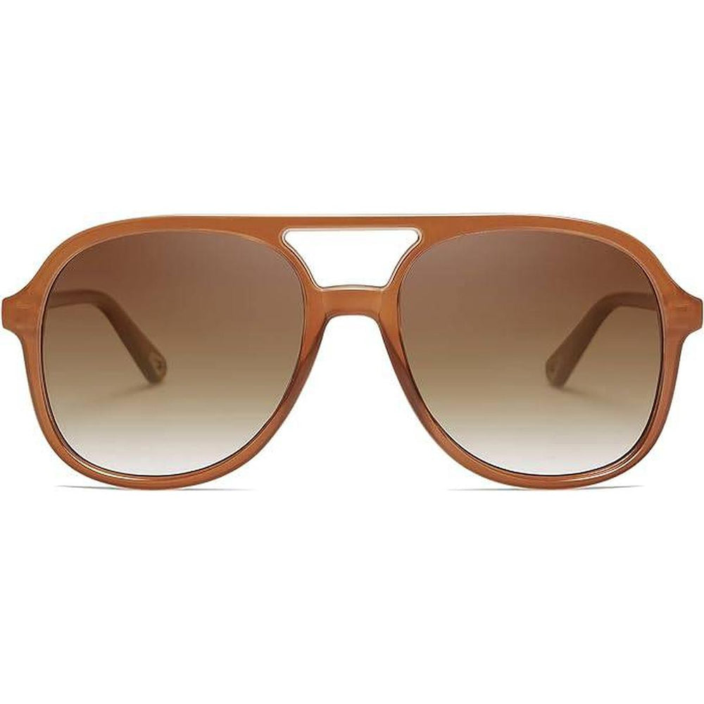 Sojos Retro Aviators - Classic 70s Brown Shades - DOKUTRONIX