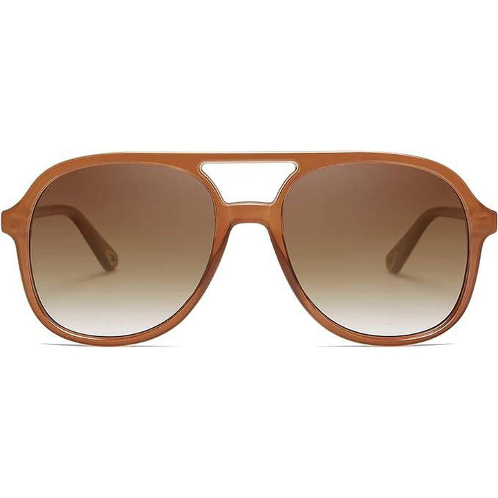 Sojos Retro Aviators - Classic 70s Brown Shades - DOKUTRONIX