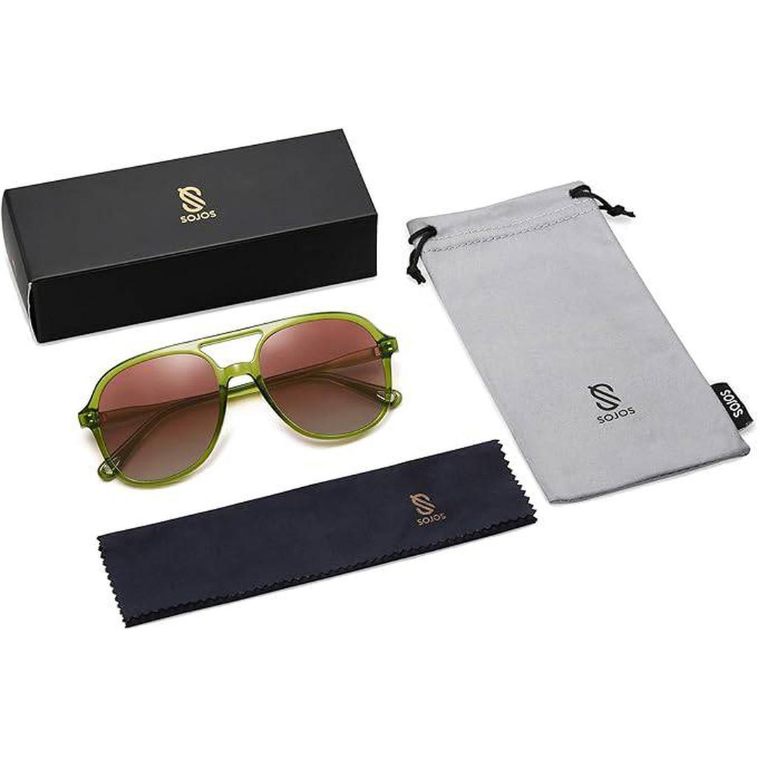 Retro Aviators: Green/Pink Gradient - DOKUTRONIX