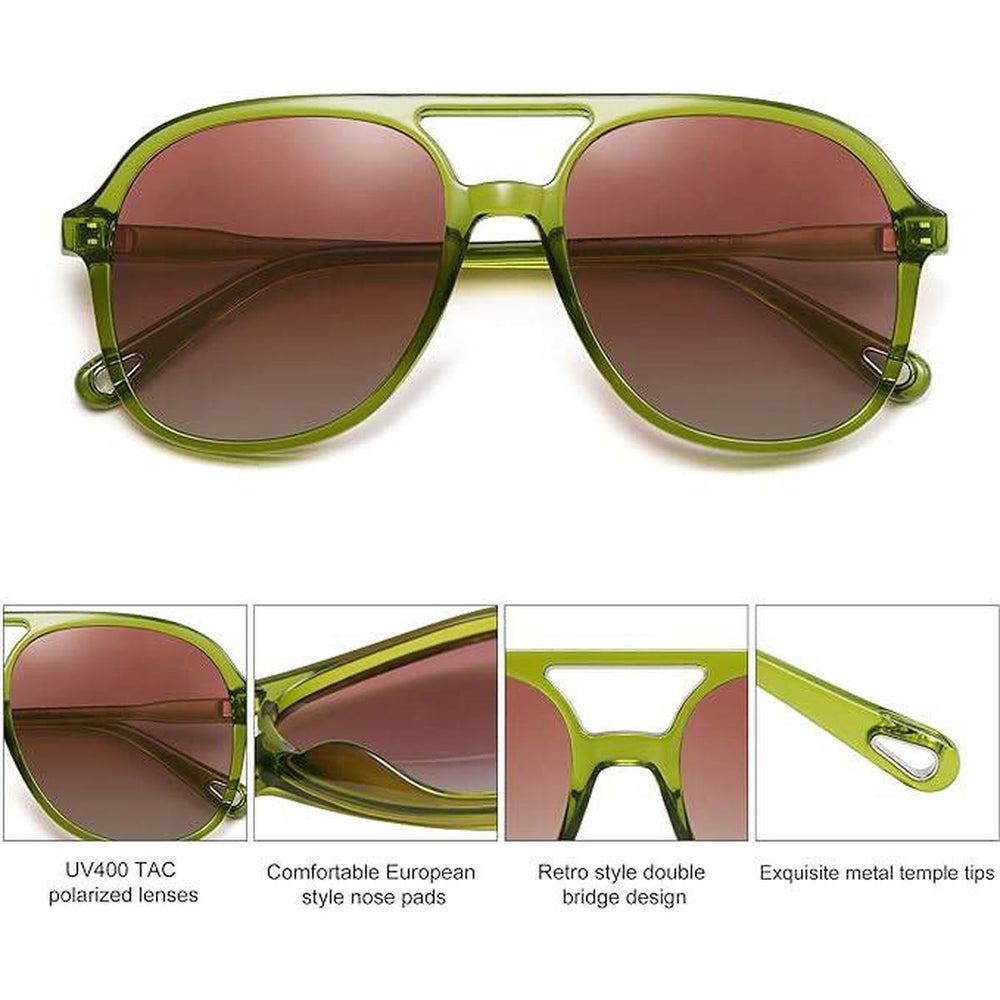 Retro Aviators: Green/Pink Gradient - DOKUTRONIX
