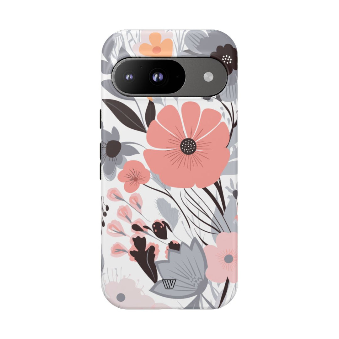 GRAY PASTEL FLOWERS | Tough Phone Case