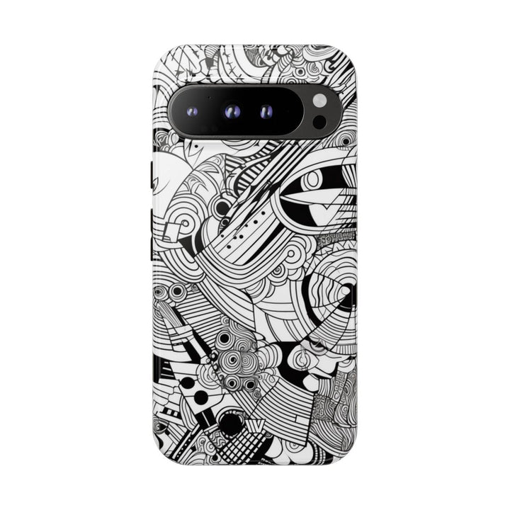 B&W ABSTRACT DOODLE | Tough Phone Case