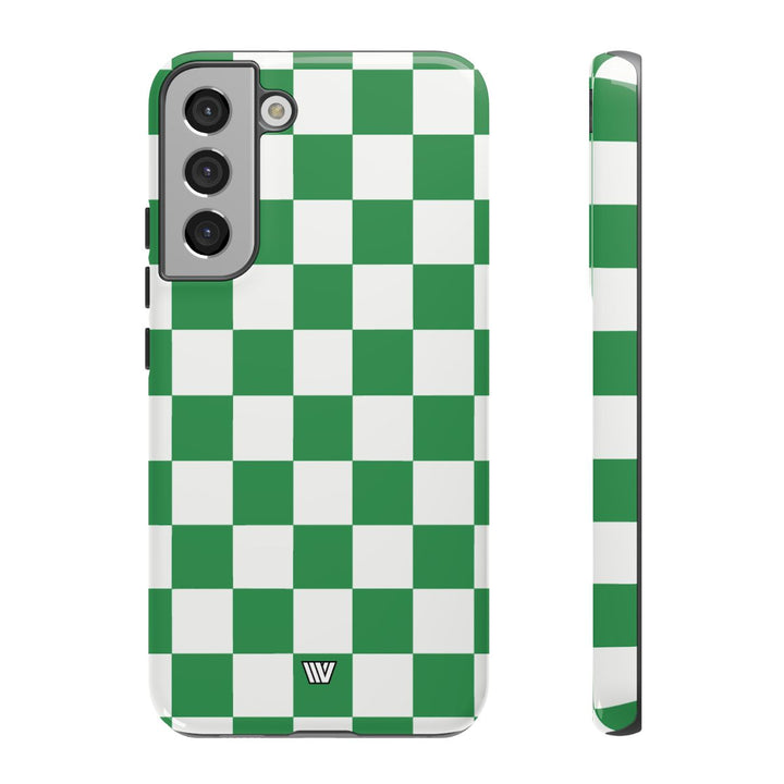 GREEN WHITE CHECKERBOARD | Tough Phone Case