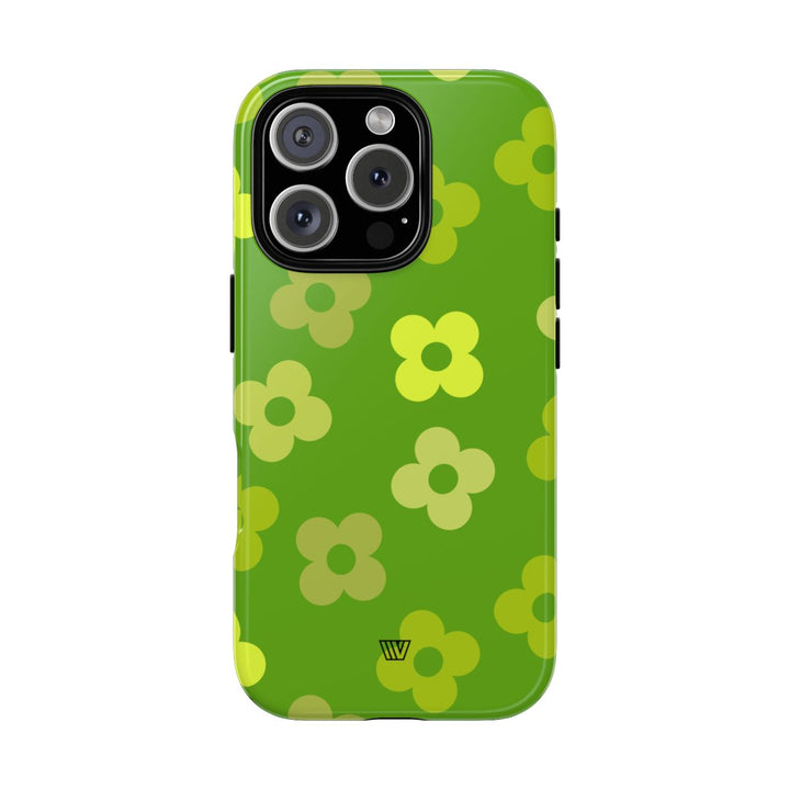 GREEN RETRO FLOWERS | Tough Phone Case