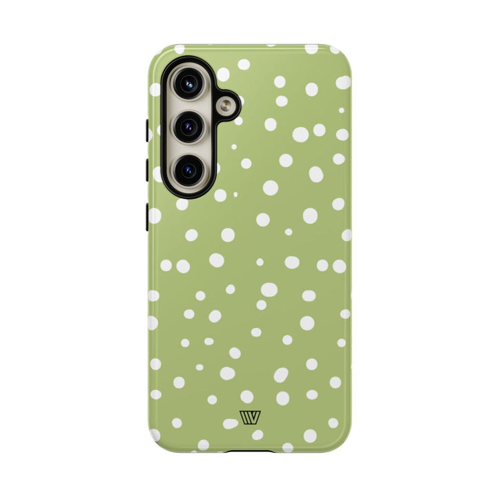 PALE OLIVE DOTS | Tough Phone Case