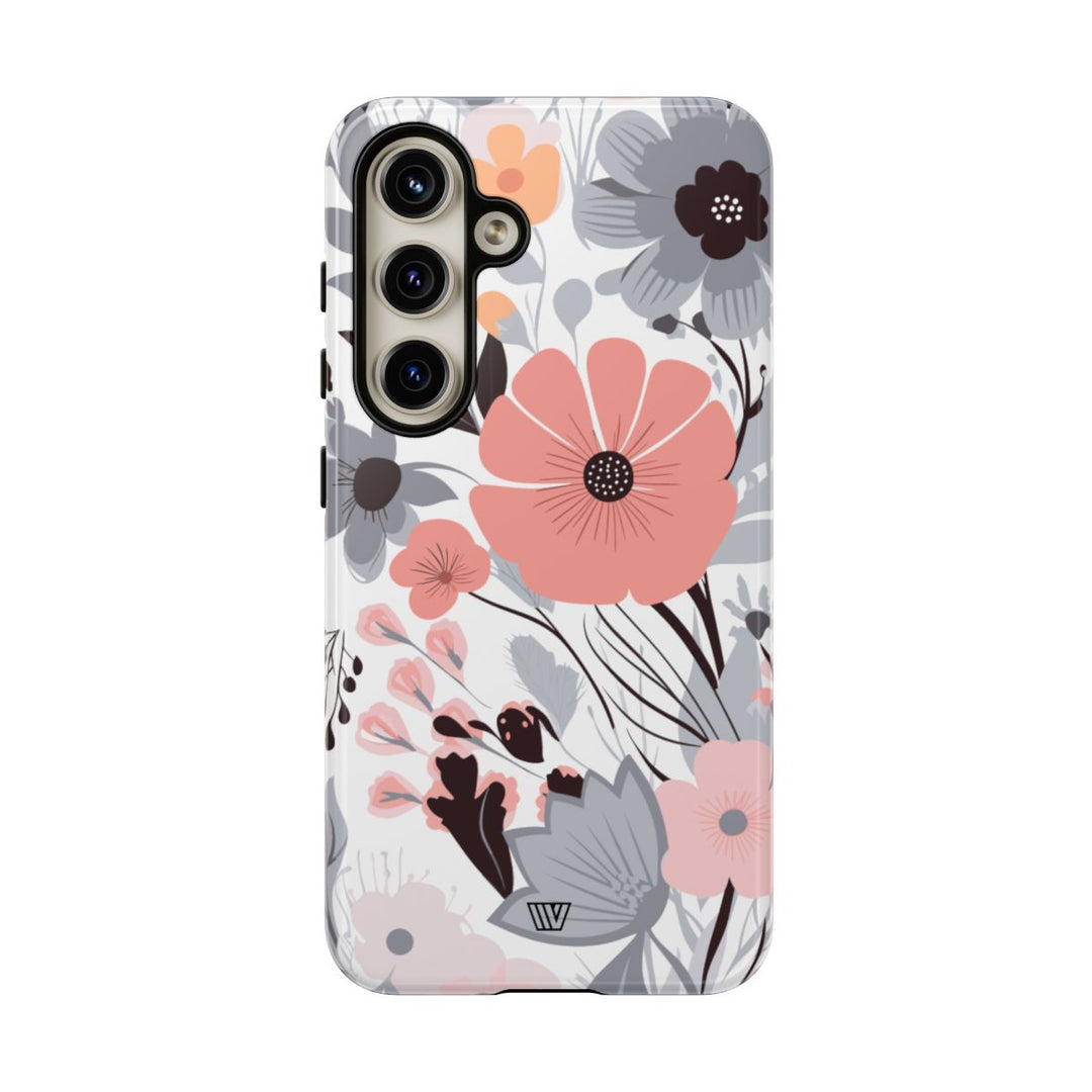 GRAY PASTEL FLOWERS | Tough Phone Case