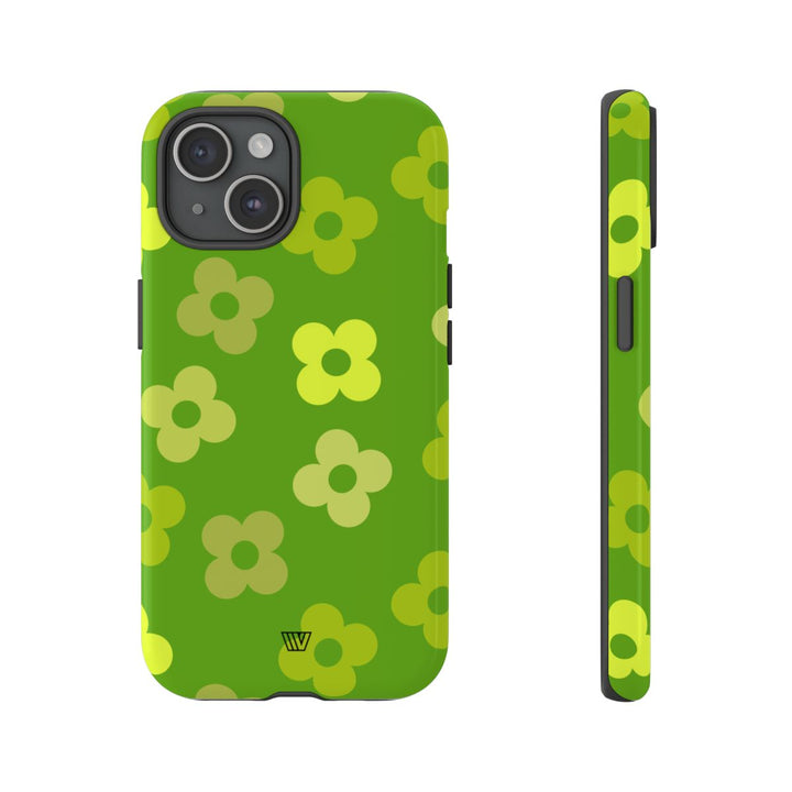 GREEN RETRO FLOWERS | Tough Phone Case