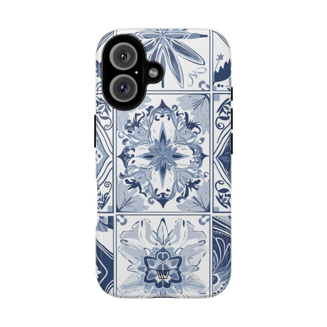 BLUE WHITE TILE | Tough Phone Case