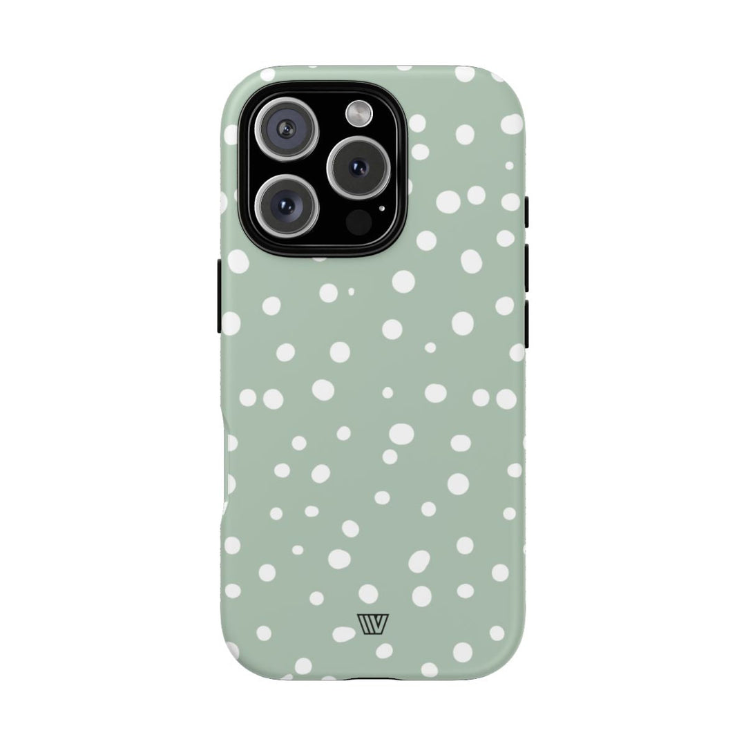 PASTEL GREEN DOTS | Tough Phone Case