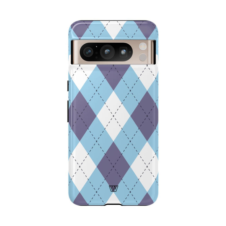 BLUE WHITE PURPLE ARGYLE | Tough Phone Case