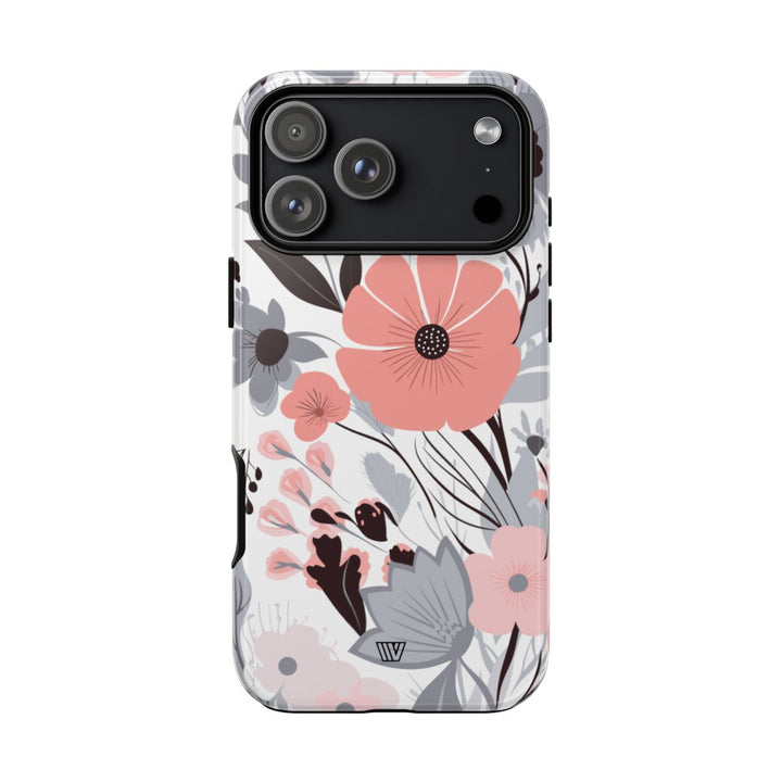 GRAY PASTEL FLOWERS | Tough Phone Case