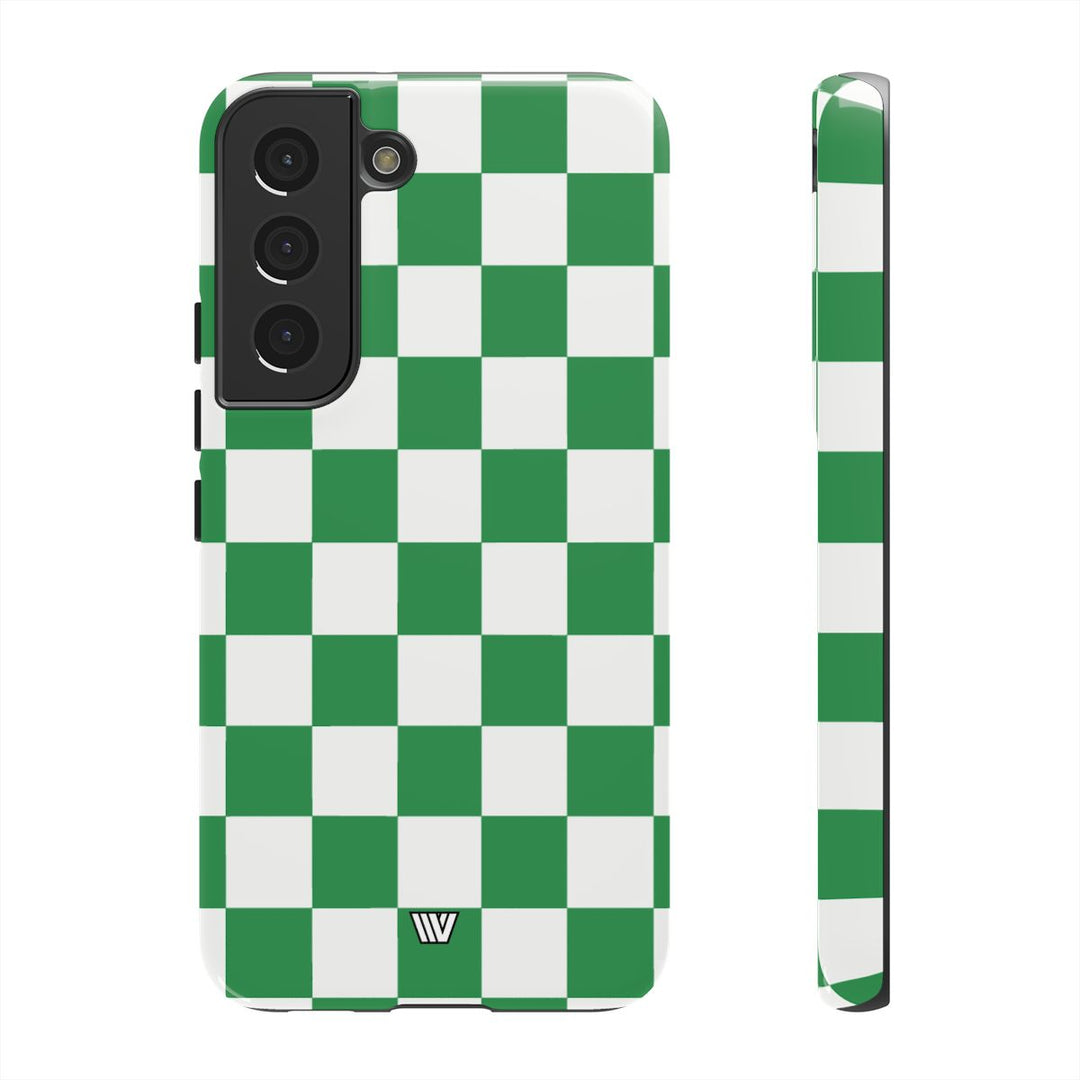 GREEN WHITE CHECKERBOARD | Tough Phone Case