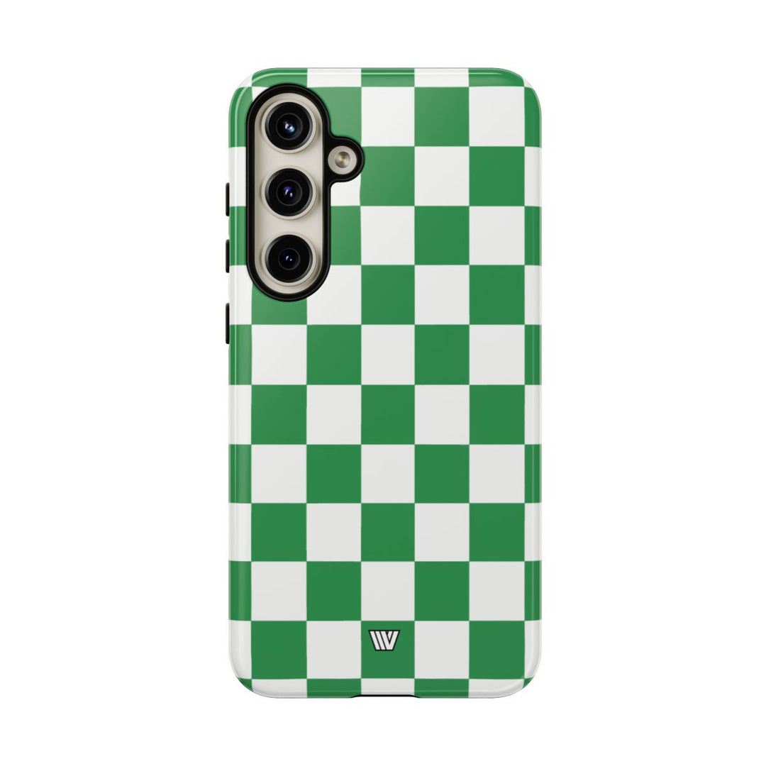GREEN WHITE CHECKERBOARD | Tough Phone Case