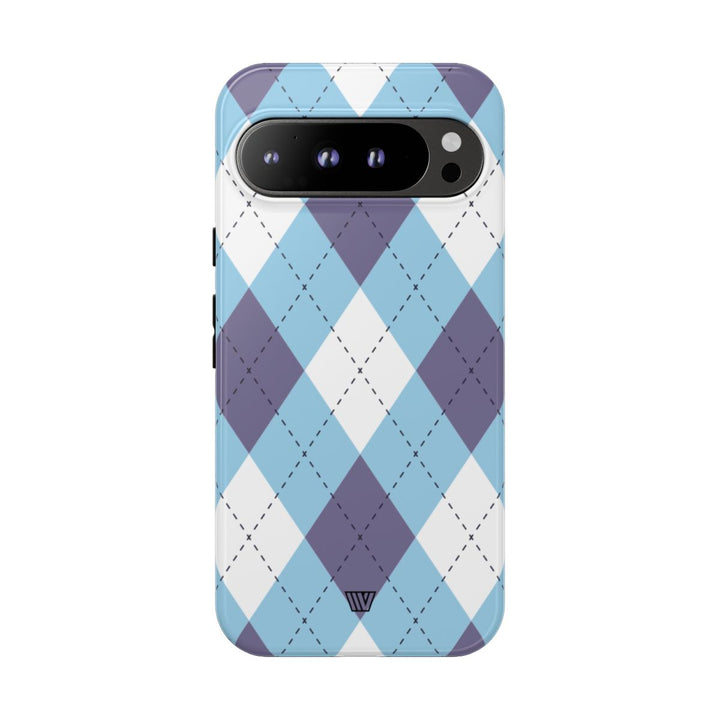 BLUE WHITE PURPLE ARGYLE | Tough Phone Case
