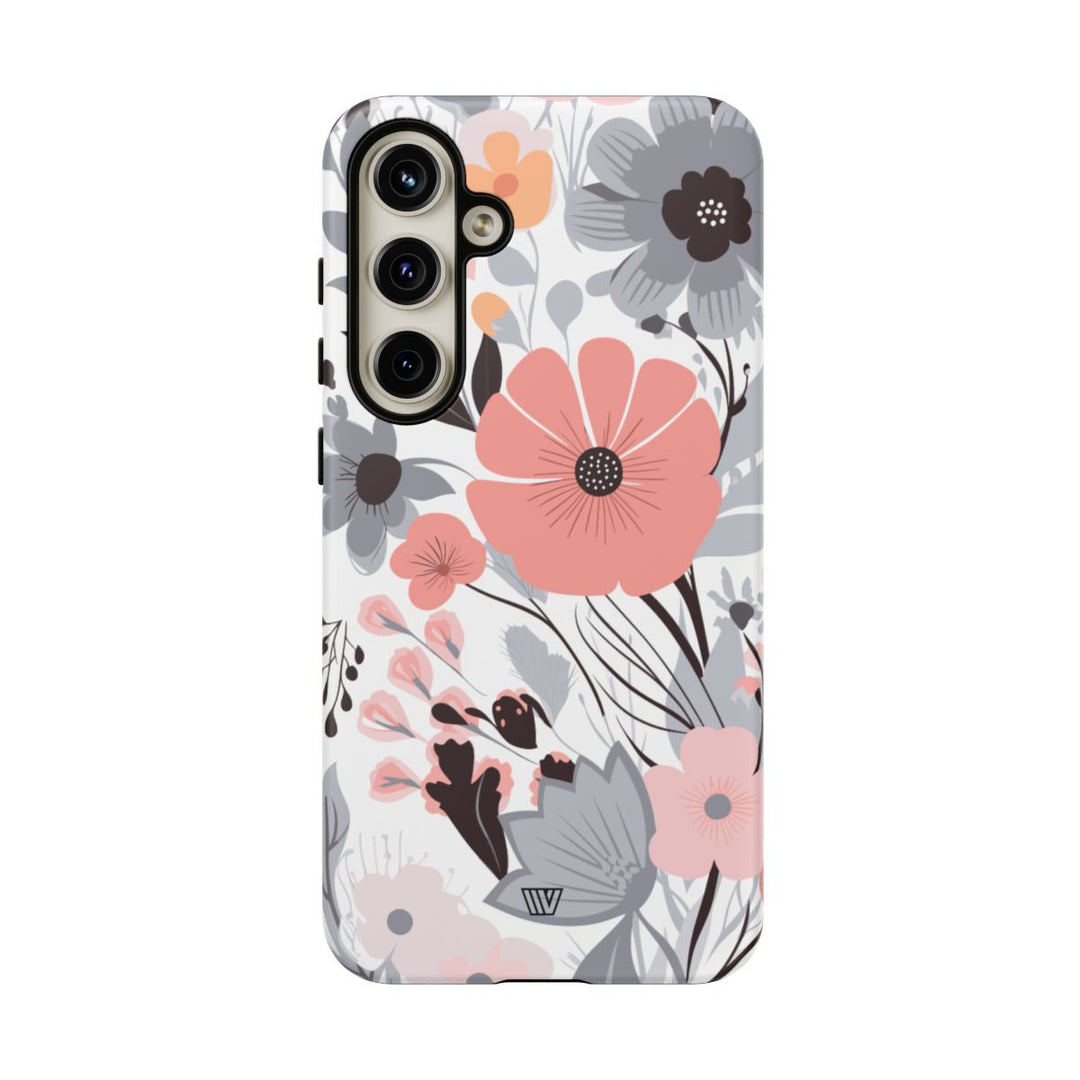 GRAY PASTEL FLOWERS | Tough Phone Case