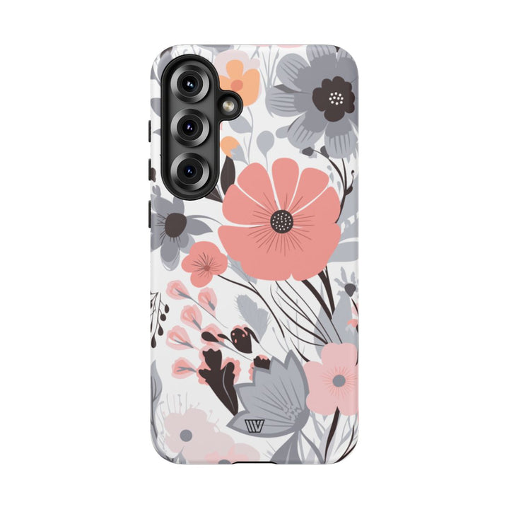 GRAY PASTEL FLOWERS | Tough Phone Case