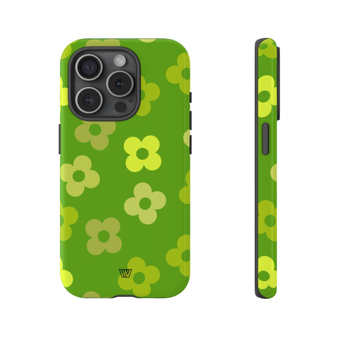 GREEN RETRO FLOWERS | Tough Phone Case
