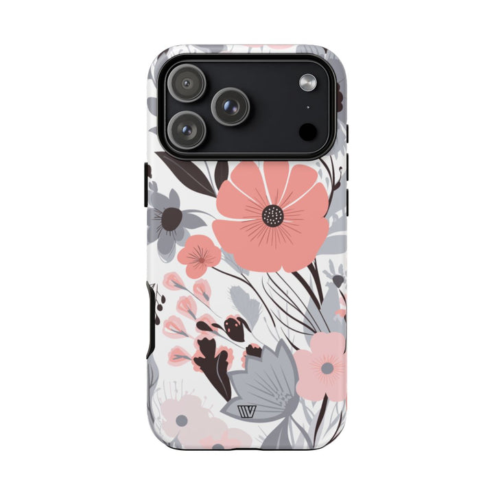 GRAY PASTEL FLOWERS | Tough Phone Case