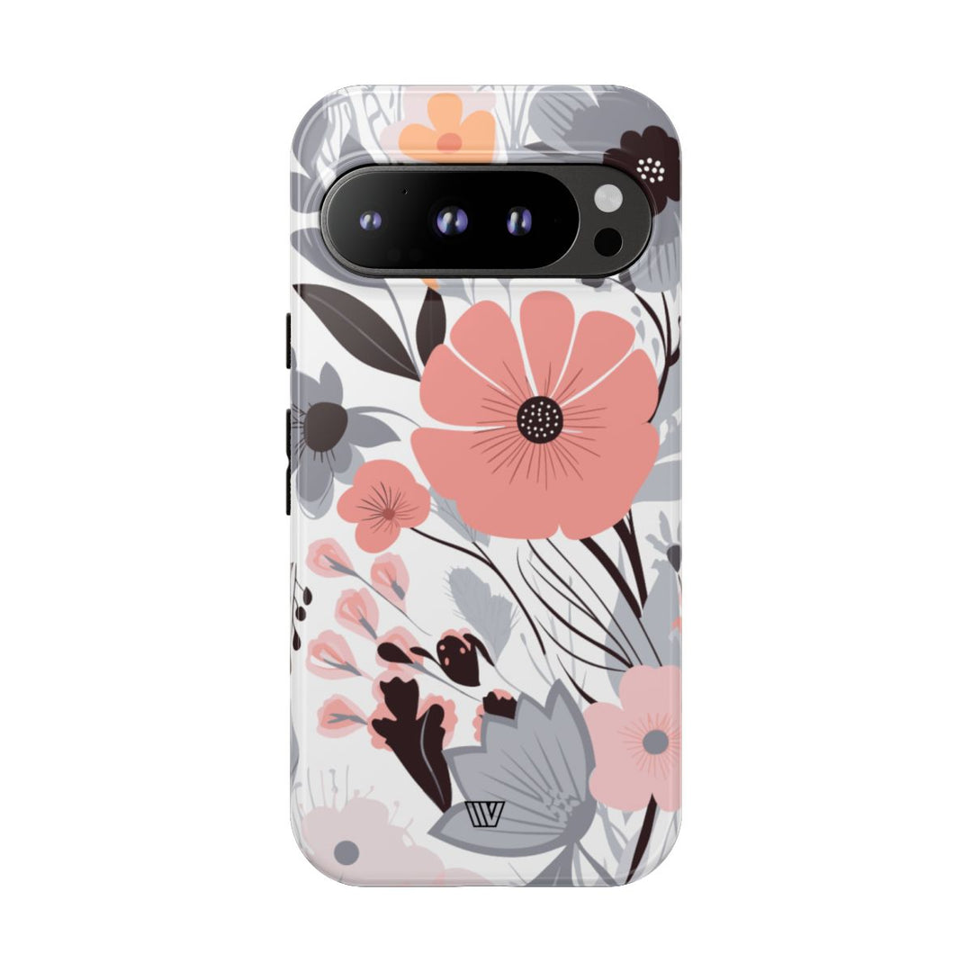 GRAY PASTEL FLOWERS | Tough Phone Case