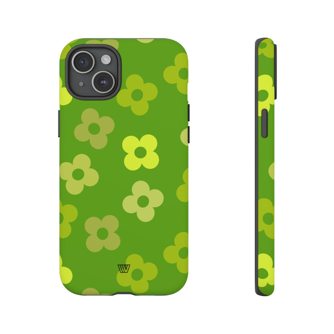 GREEN RETRO FLOWERS | Tough Phone Case