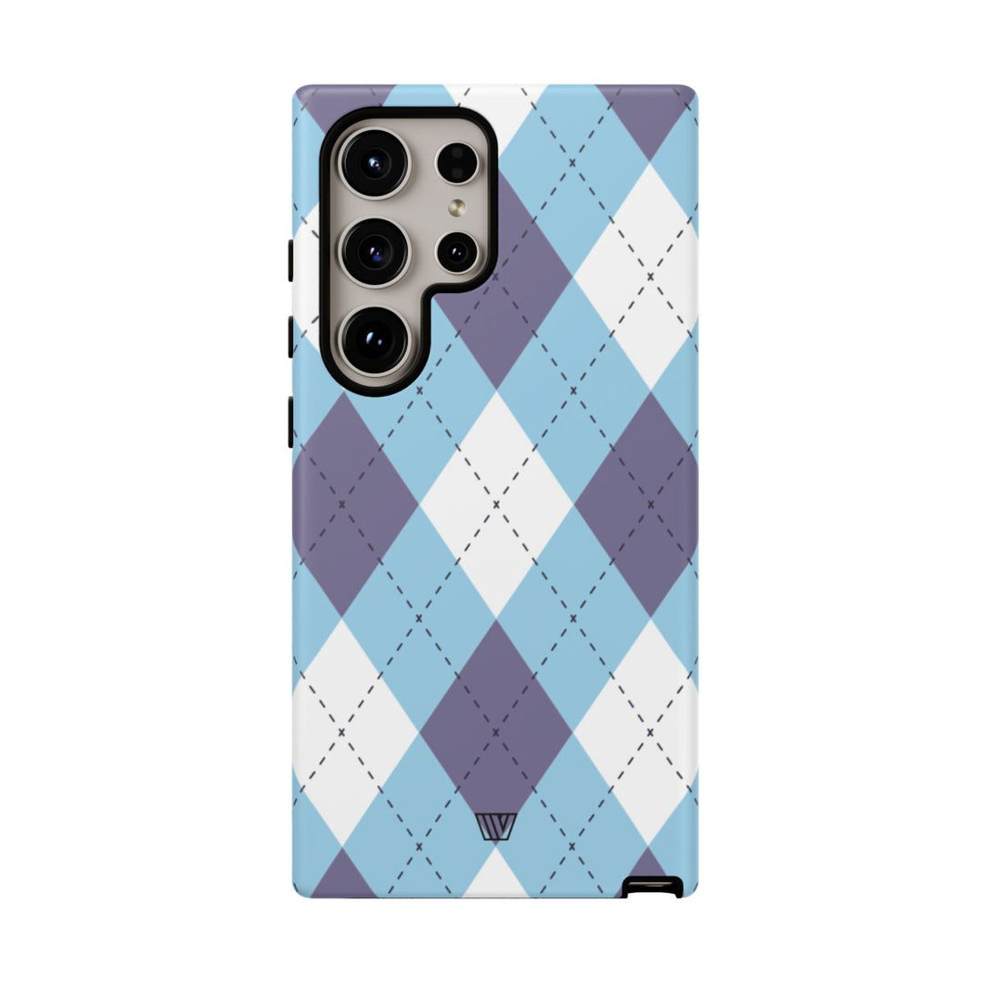 BLUE WHITE PURPLE ARGYLE | Tough Phone Case