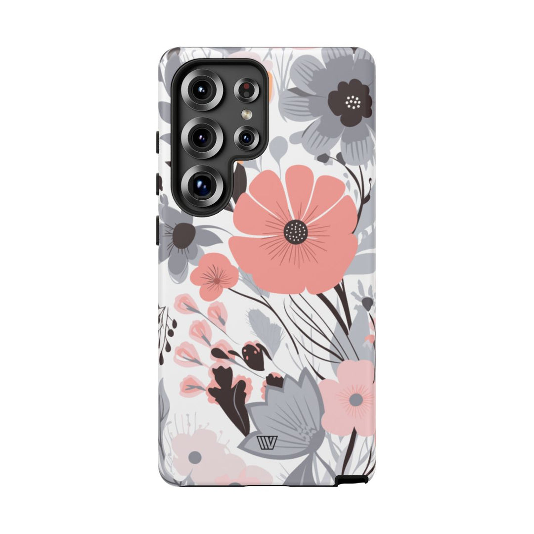 GRAY PASTEL FLOWERS | Tough Phone Case