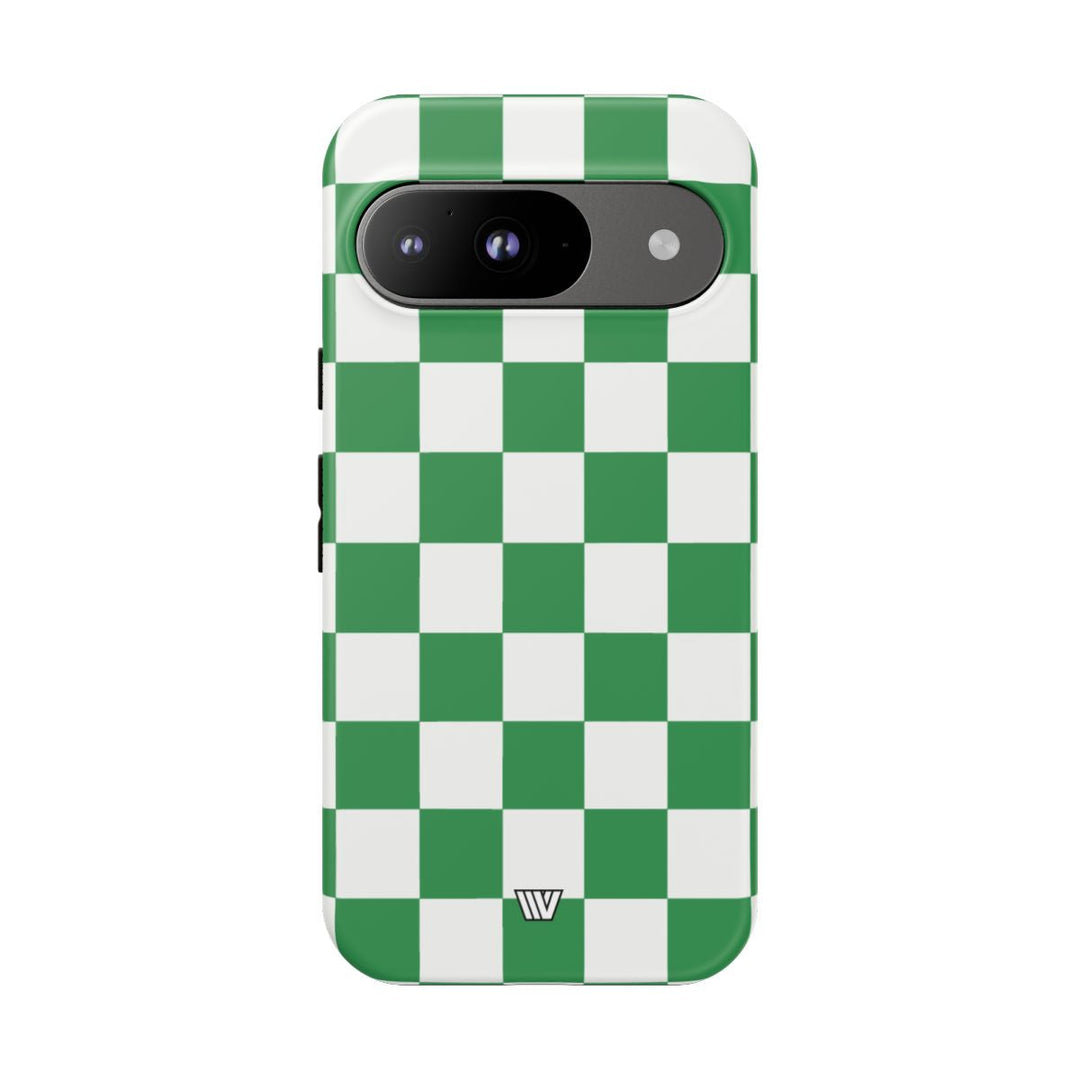 GREEN WHITE CHECKERBOARD | Tough Phone Case