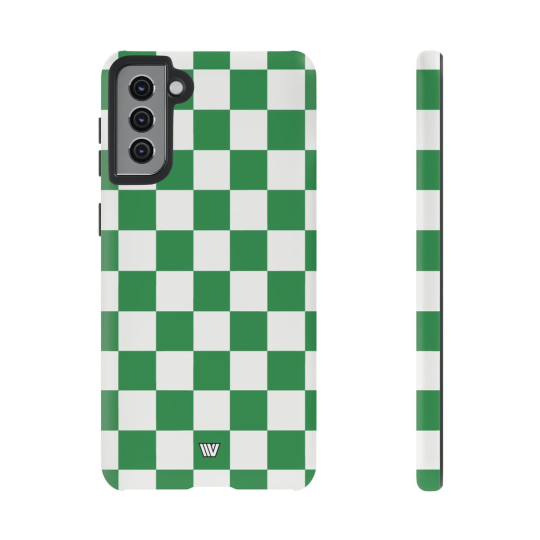 GREEN WHITE CHECKERBOARD | Tough Phone Case