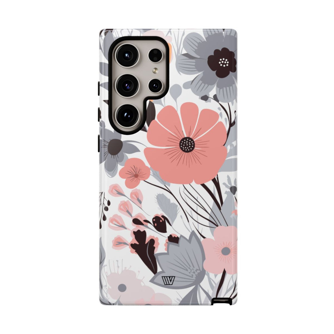 GRAY PASTEL FLOWERS | Tough Phone Case