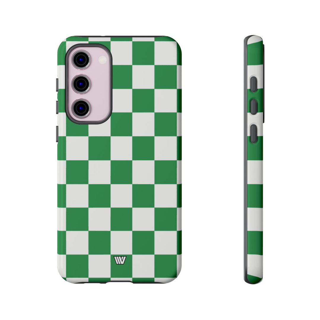 GREEN WHITE CHECKERBOARD | Tough Phone Case