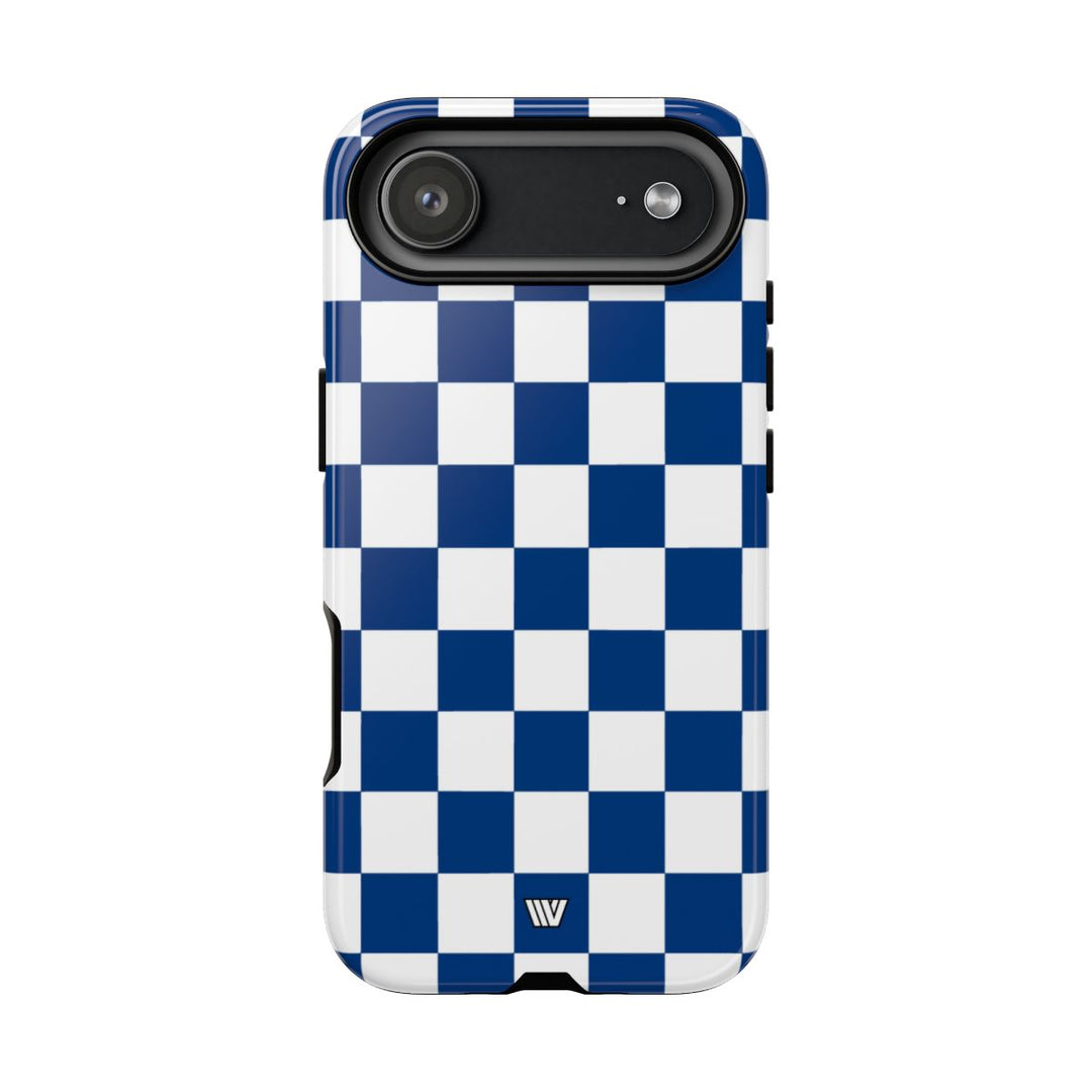 BLUE WHITE CHECKERBOARD | Tough Phone Case